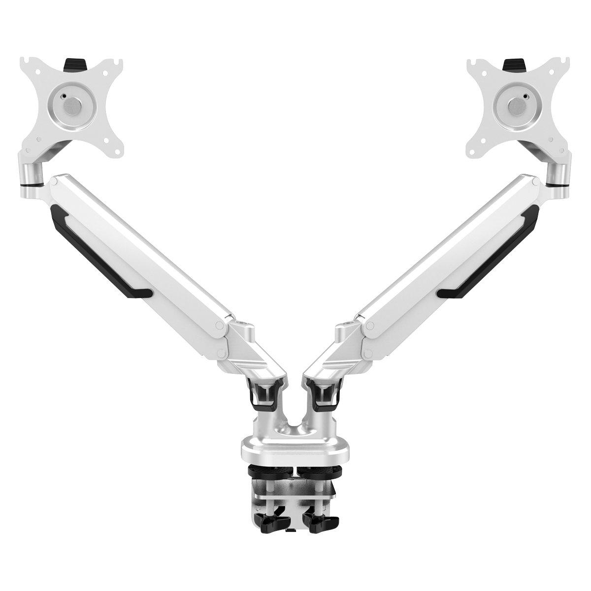 Dellonda Double Monitor Adjustable Arm with 360° Rotation, White (DH27)