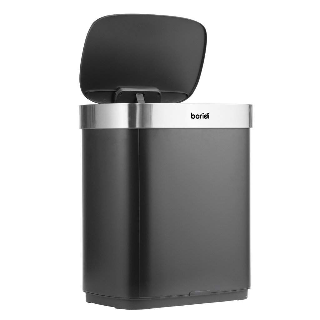 Baridi Sensor Bin, 50L Capacity, Black/Stainless Steel (DH281) (Factory Refurbished A)