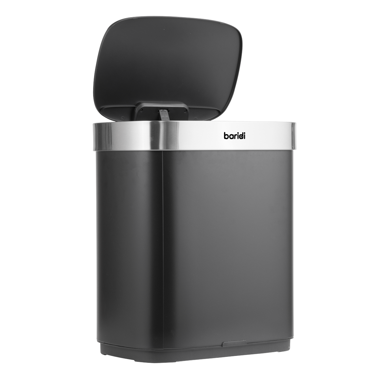 Baridi Sensor Bin, 50L Capacity, Black/Stainless Steel (DH281) (Factory Refurbished B)