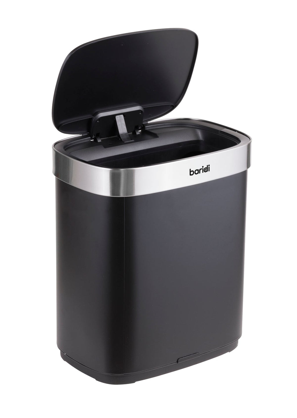 Baridi Sensor Bin, 50L Capacity, Black/Stainless Steel (DH281) (Factory Refurbished A)