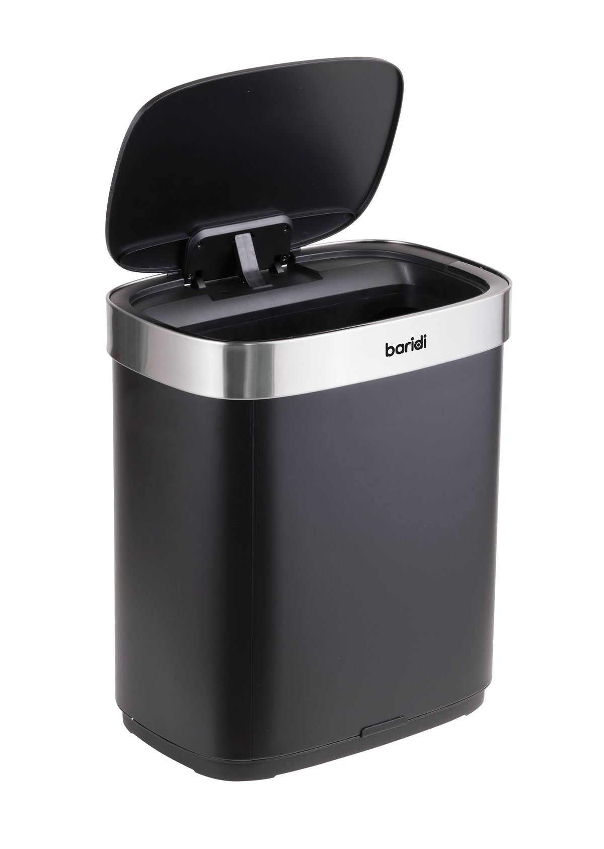 Baridi Sensor Bin, 50L Capacity, Black/Stainless Steel (DH281) (Factory Refurbished A)