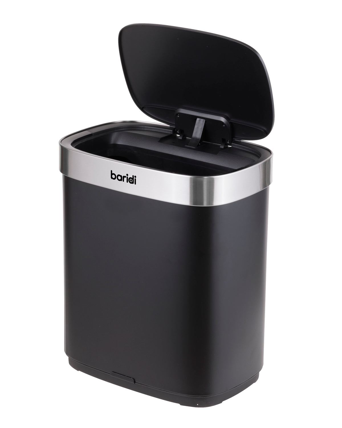 Baridi Sensor Bin, 50L Capacity, Black/Stainless Steel (DH281) (Factory Refurbished A)