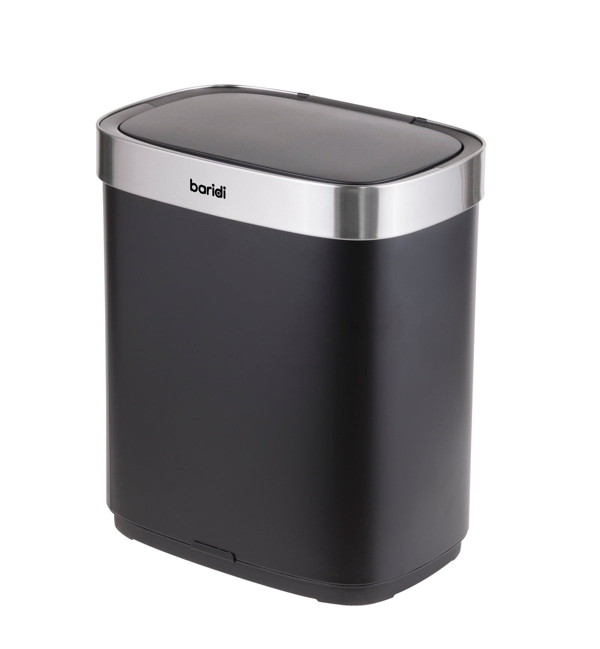 Baridi Sensor Bin, 50L Capacity, Black/Stainless Steel (DH281) (Factory Refurbished A)