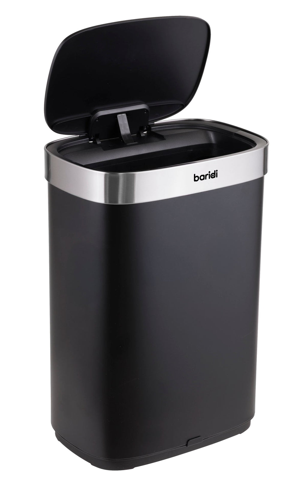 Baridi Sensor Bin, 65L Capacity, Black/Stainless Steel (DH282) (Factory Refurbished A)