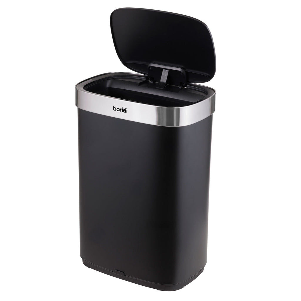 Baridi Sensor Bin, 65L Capacity, Black/Stainless Steel (DH282) (Factory Refurbished A)