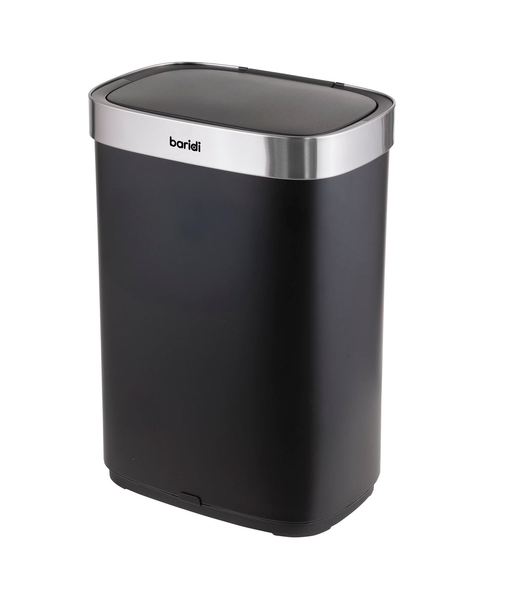 Baridi Sensor Bin, 65L Capacity, Black/Stainless Steel (DH282) (Factory Refurbished A)