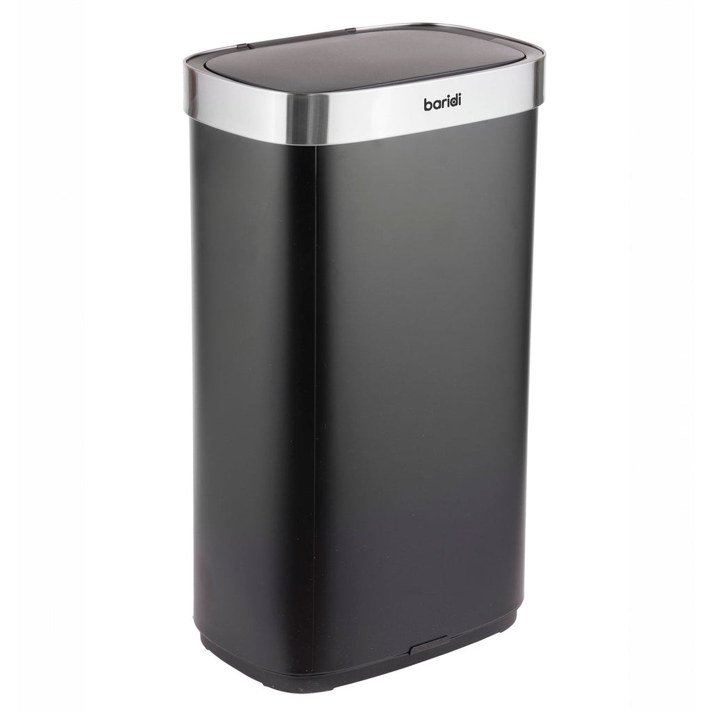 Baridi Sensor Bin, 80L Capacity, Black/Stainless Steel (DH283)
