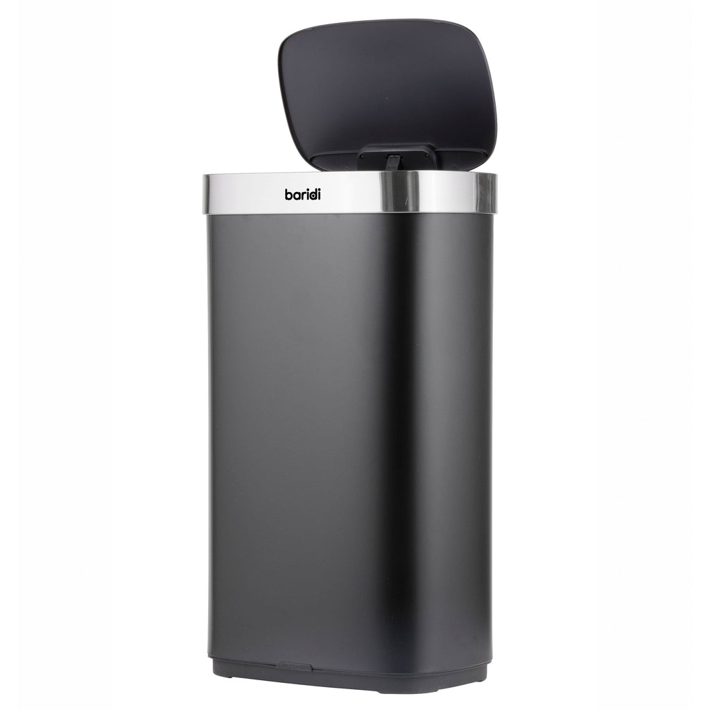 Baridi Sensor Bin, 80L Capacity, Black/Stainless Steel (DH283)
