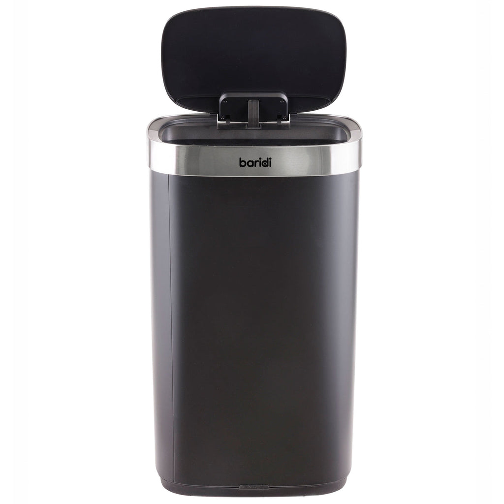 Baridi Sensor Bin, 80L Capacity, Black/Stainless Steel (DH283)