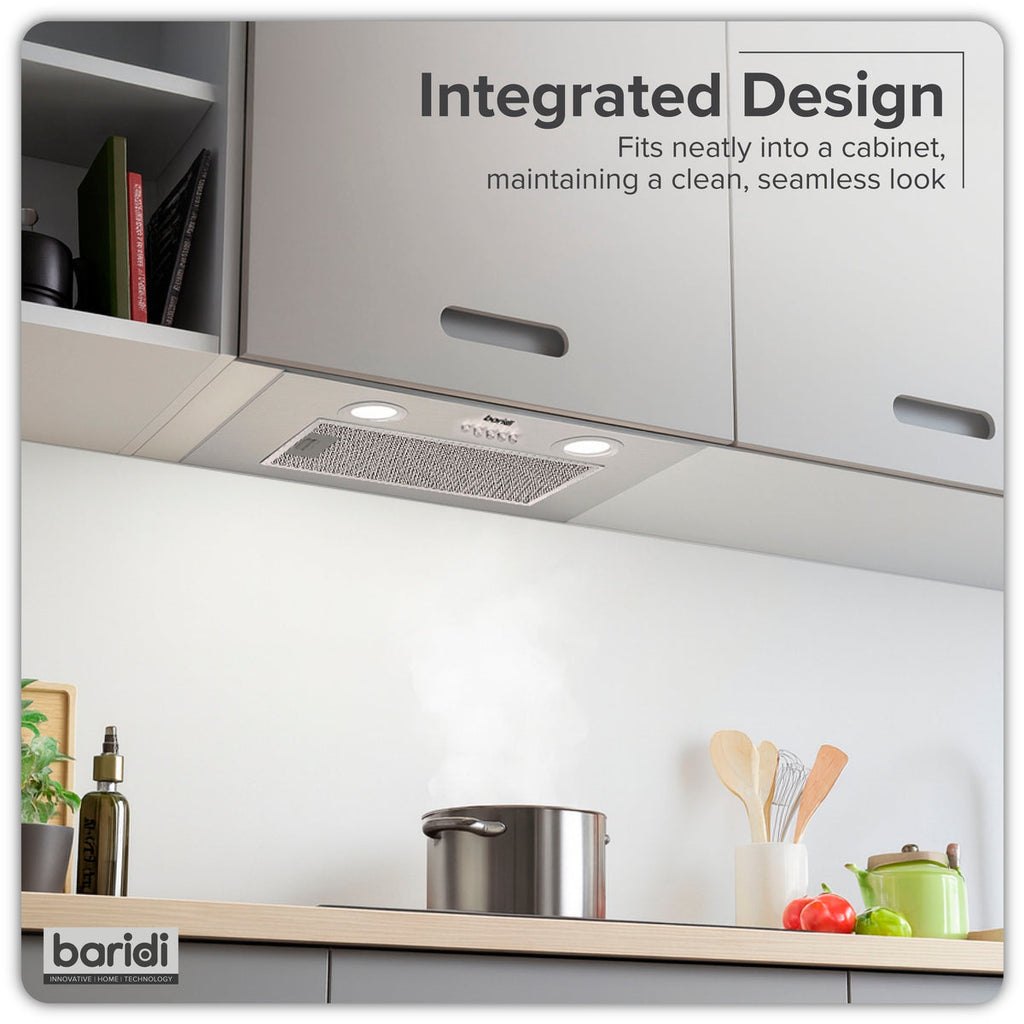 Baridi Built-In Cooker Hood with Filters 52cm, Stainless Steel (DH284)