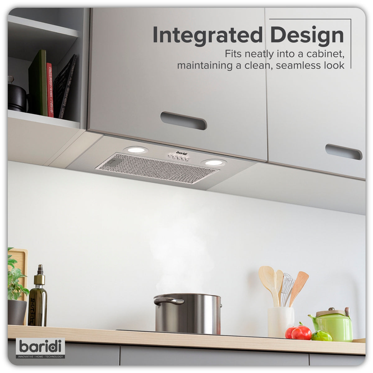 Baridi Built-In Cooker Hood with Filters 52cm, Stainless Steel (DH284)