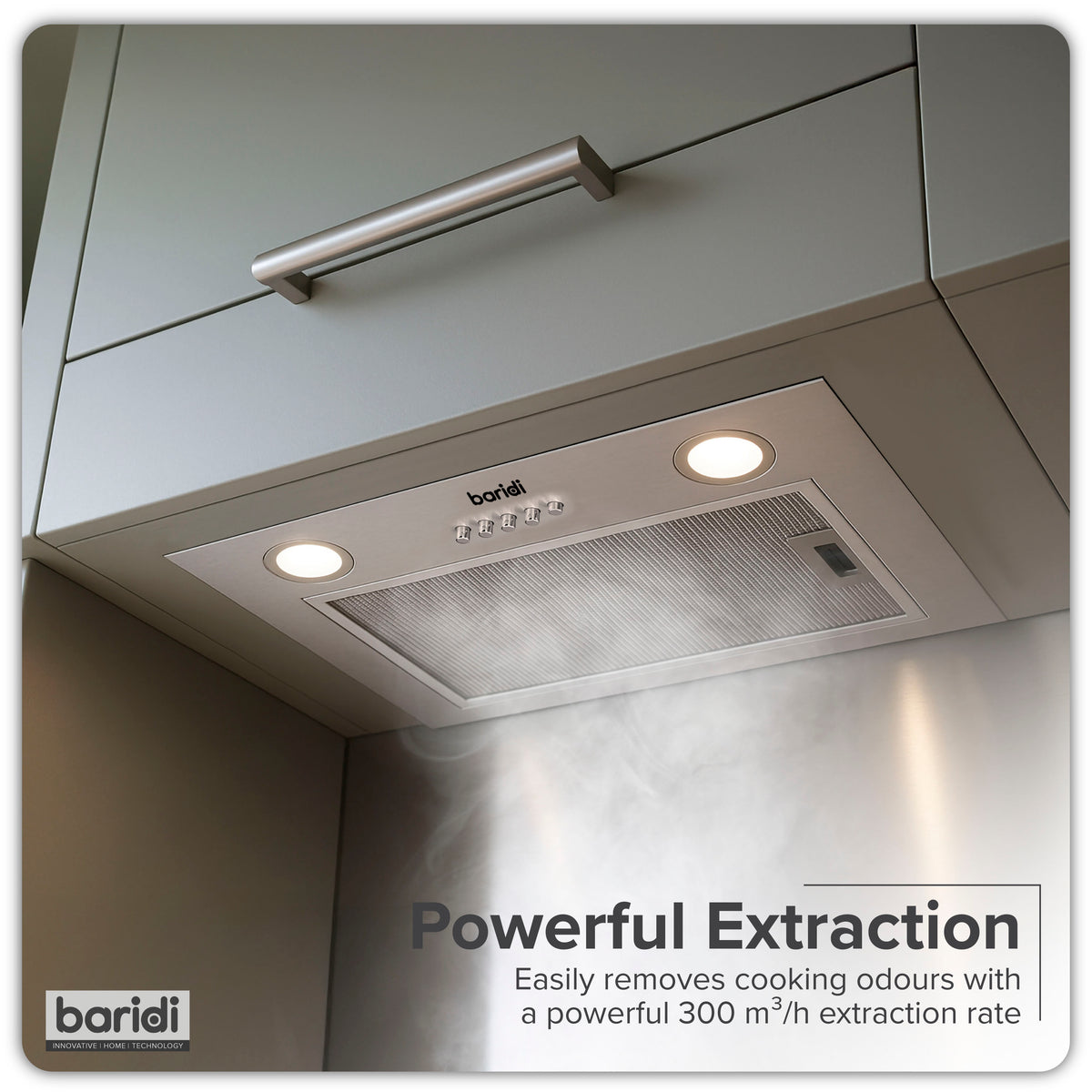 Baridi Built-In Cooker Hood with Filters 52cm, Stainless Steel (DH284) (Factory Refurbished A)