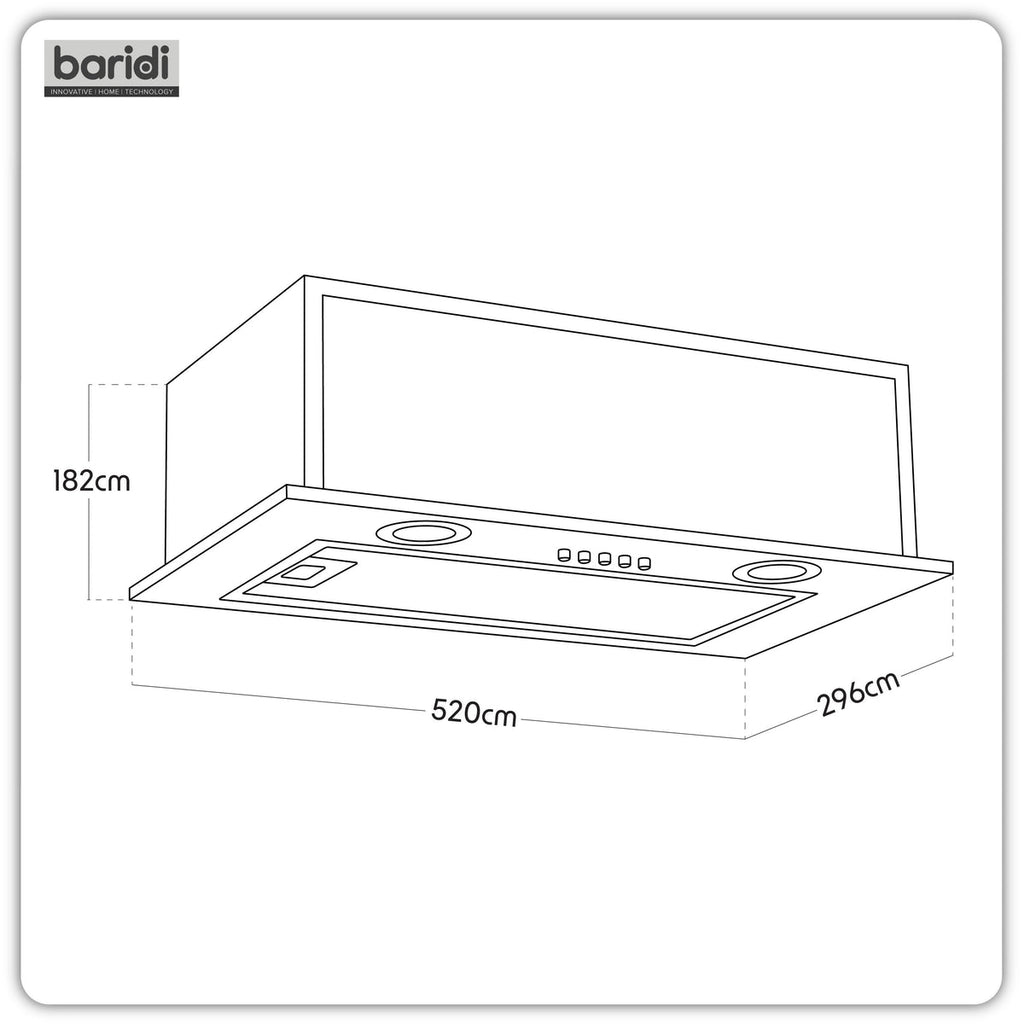 Baridi Built-In Cooker Hood with Filters 52cm, Stainless Steel (DH284)