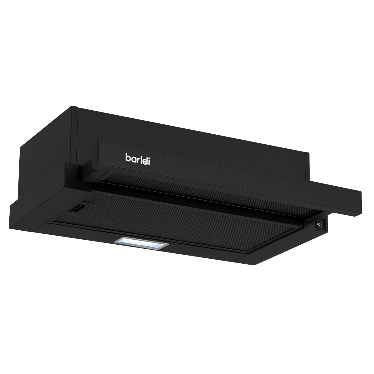 Baridi Telescopic Cooker Hood with Aluminium Filters 60cm - Black