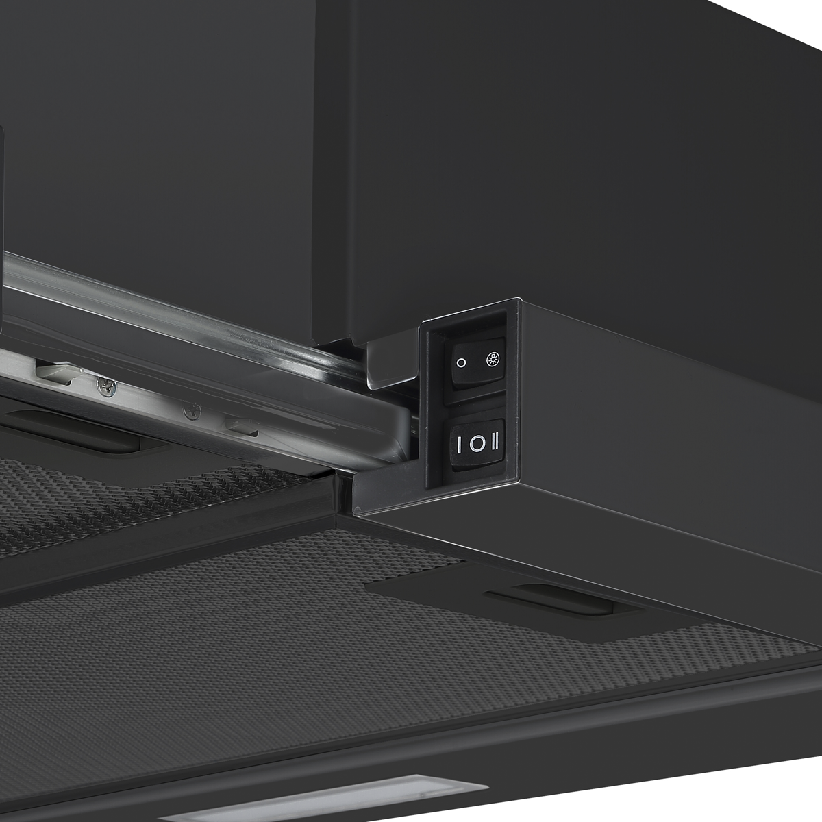 Baridi Telescopic Cooker Hood with Aluminium Filters 60cm - Black