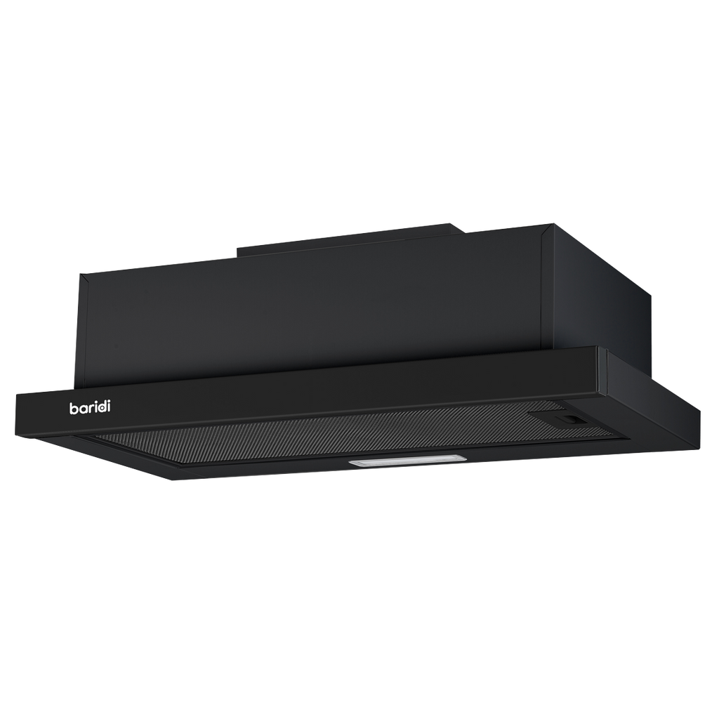 Baridi Telescopic Cooker Hood with Aluminium Filters 60cm - Black