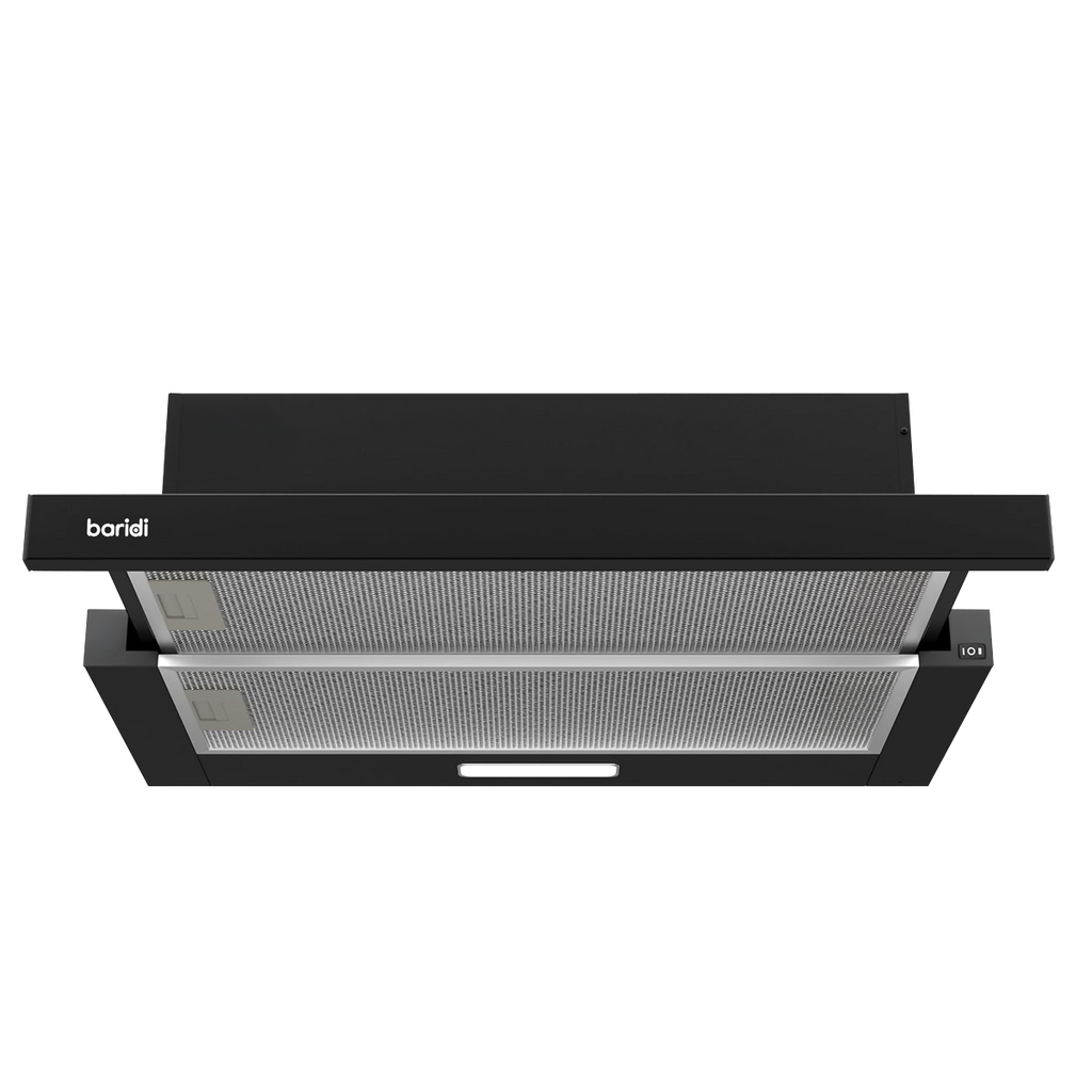 Baridi Telescopic Cooker Hood with Aluminium Filters 60cm - Black
