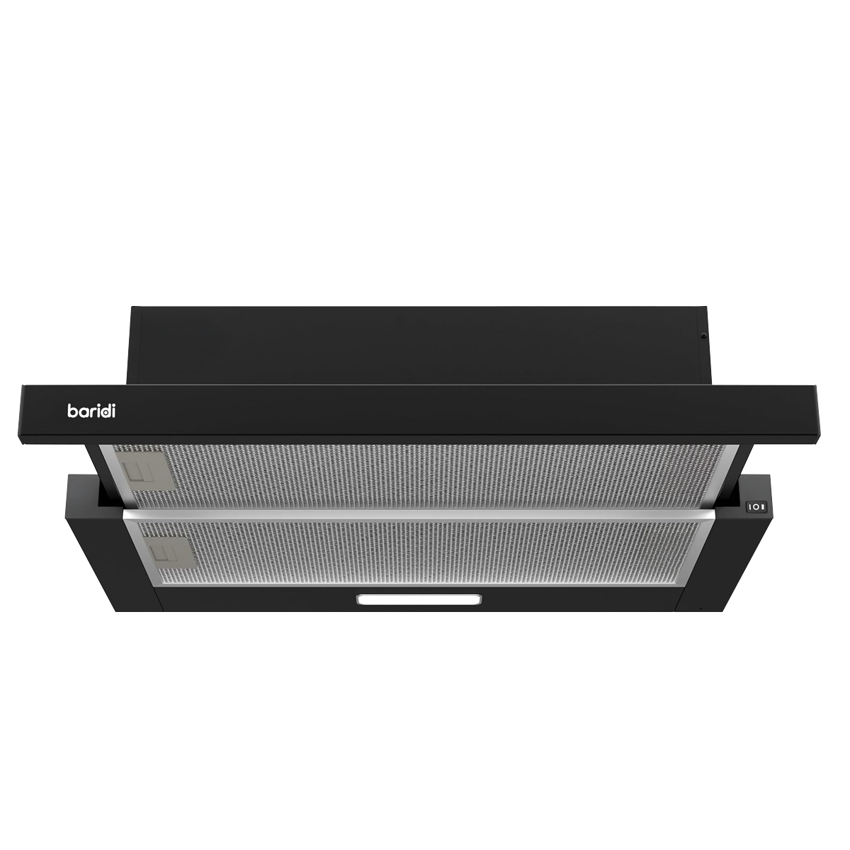 Baridi Telescopic Cooker Hood with Aluminium Filters 60cm - Black