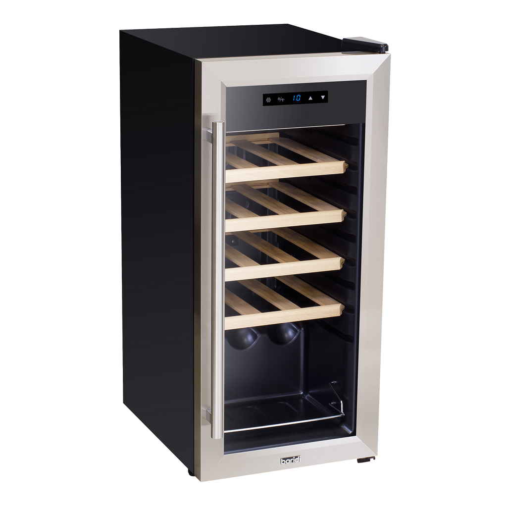 Baridi Wine Cooler Fridge, 18 Bottle, Stainless Steel (DH29) (Factory Refurbished B)