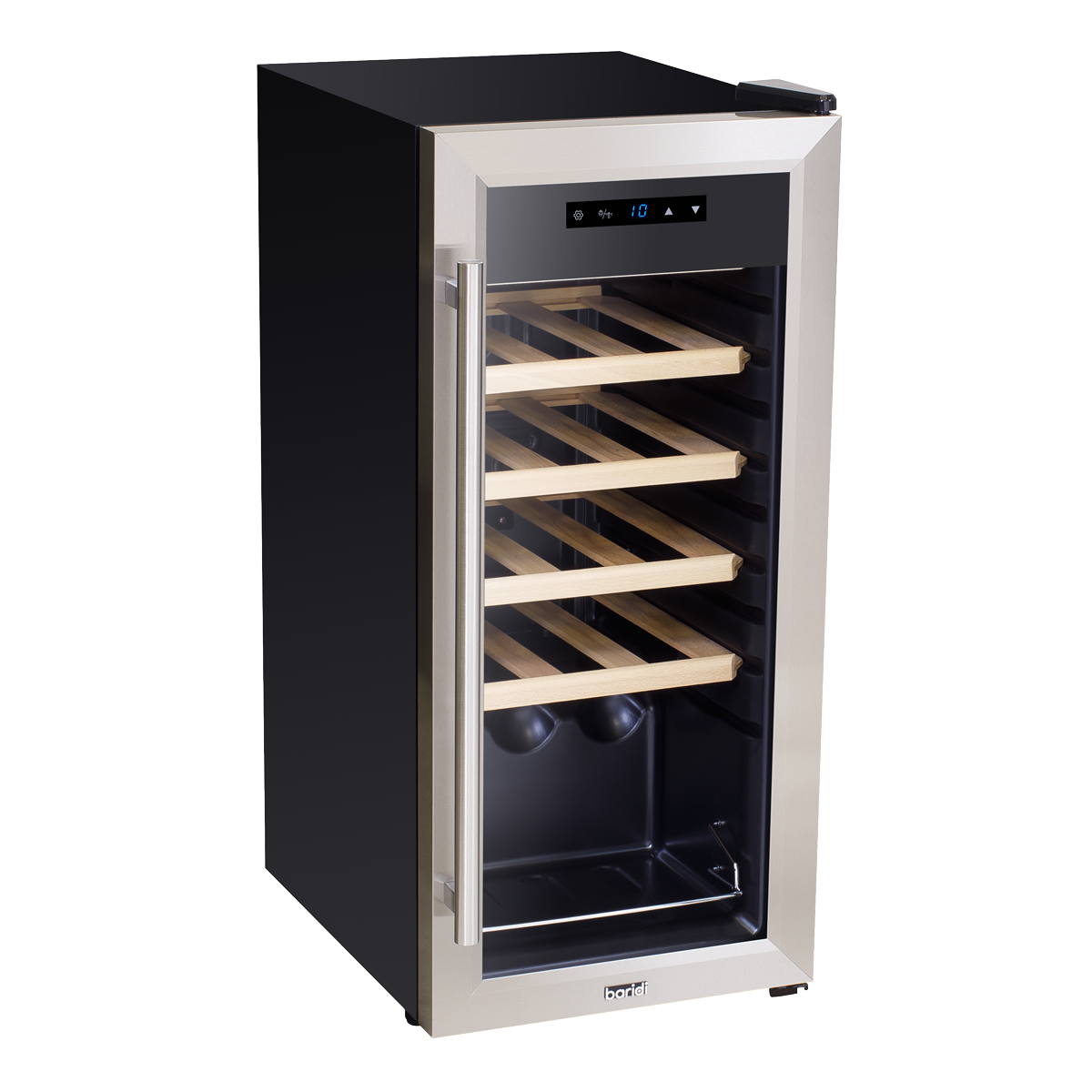 Baridi Wine Cooler Fridge, 18 Bottle, Stainless Steel (DH29) (Factory Refurbished B)