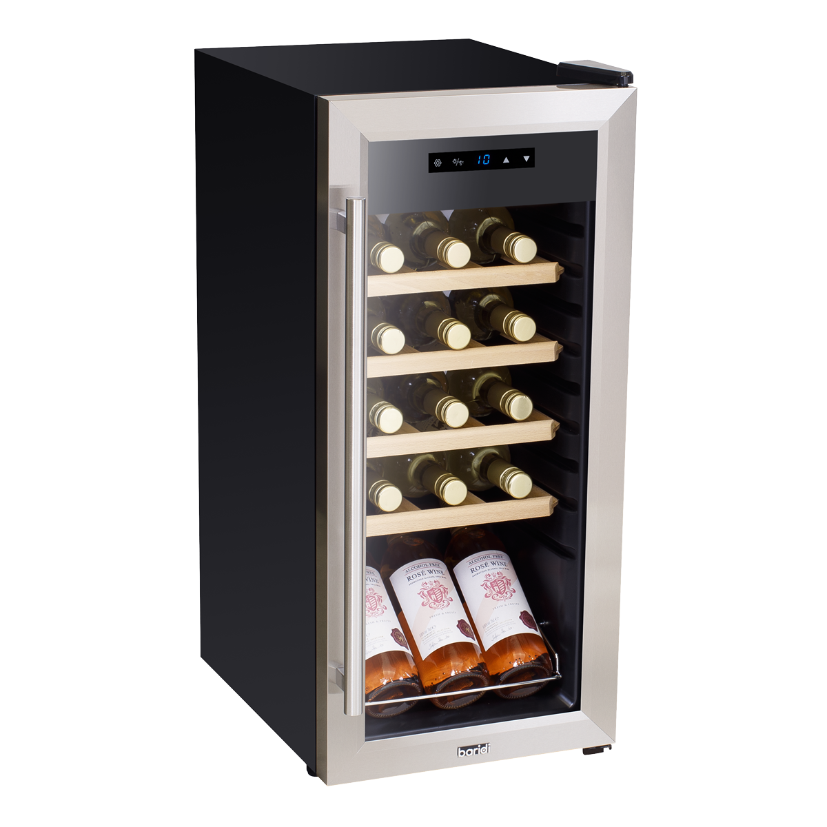 Baridi Wine Cooler Fridge, 18 Bottle, Stainless Steel (DH29) (Factory Refurbished B)