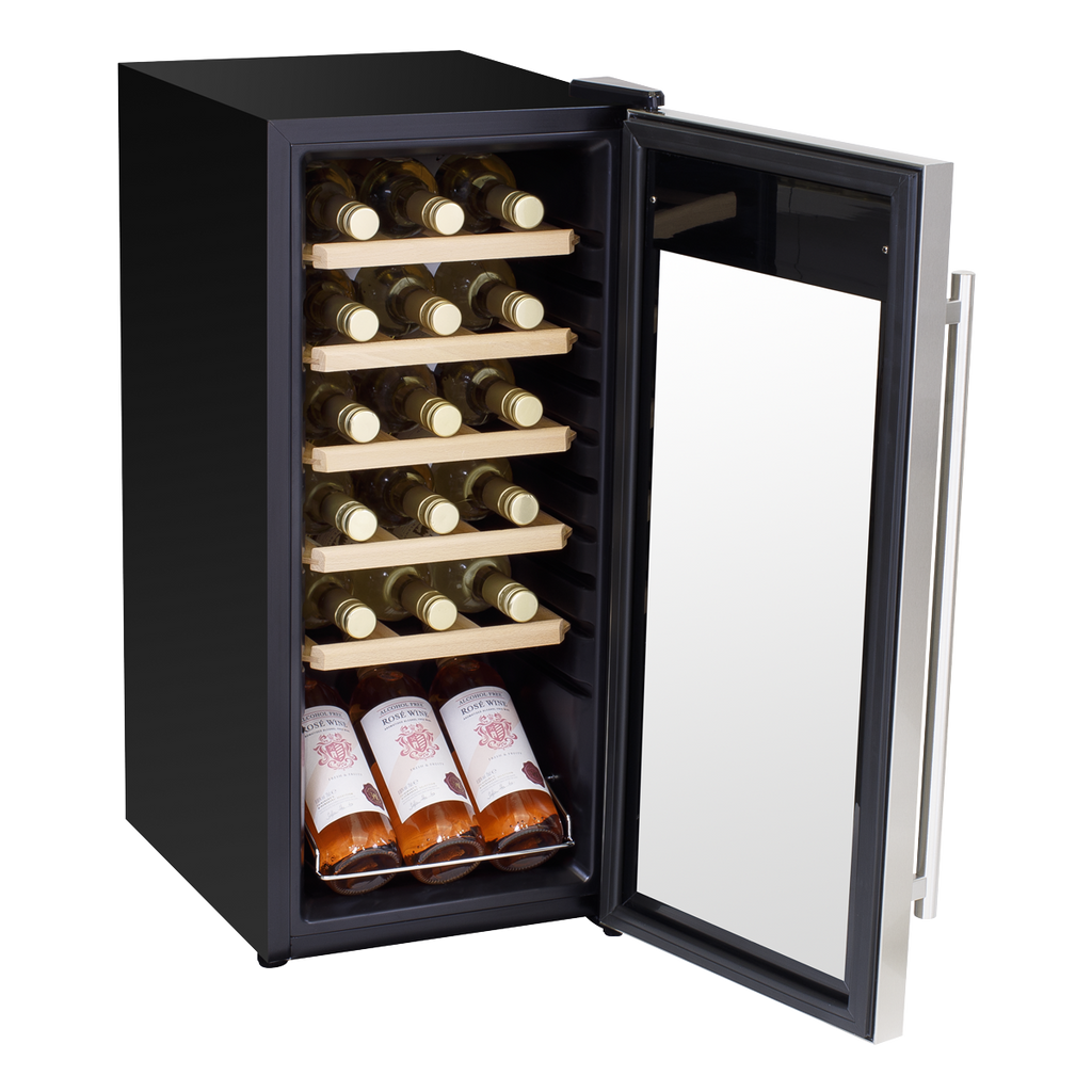 Baridi Wine Cooler Fridge, 18 Bottle, Stainless Steel (DH29) (Factory Refurbished B)