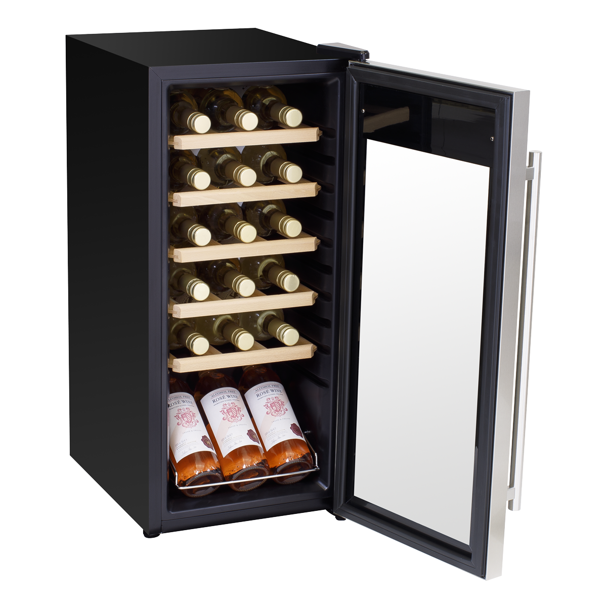 Baridi Wine Cooler Fridge, 18 Bottle, Stainless Steel (DH29) (Factory Refurbished B)