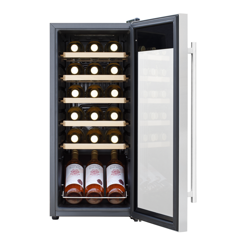 Baridi Wine Cooler Fridge, 18 Bottle, Stainless Steel (DH29) (Factory Refurbished B)