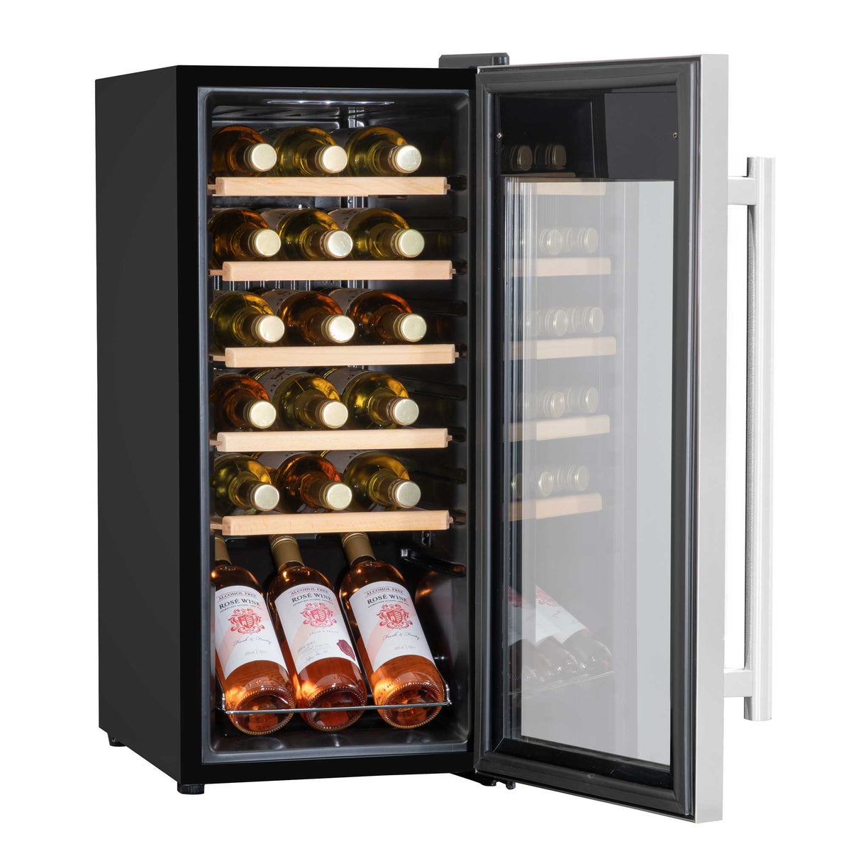 Baridi Wine Cooler Fridge, 18 Bottle, Stainless Steel (DH29) (Factory Refurbished B)