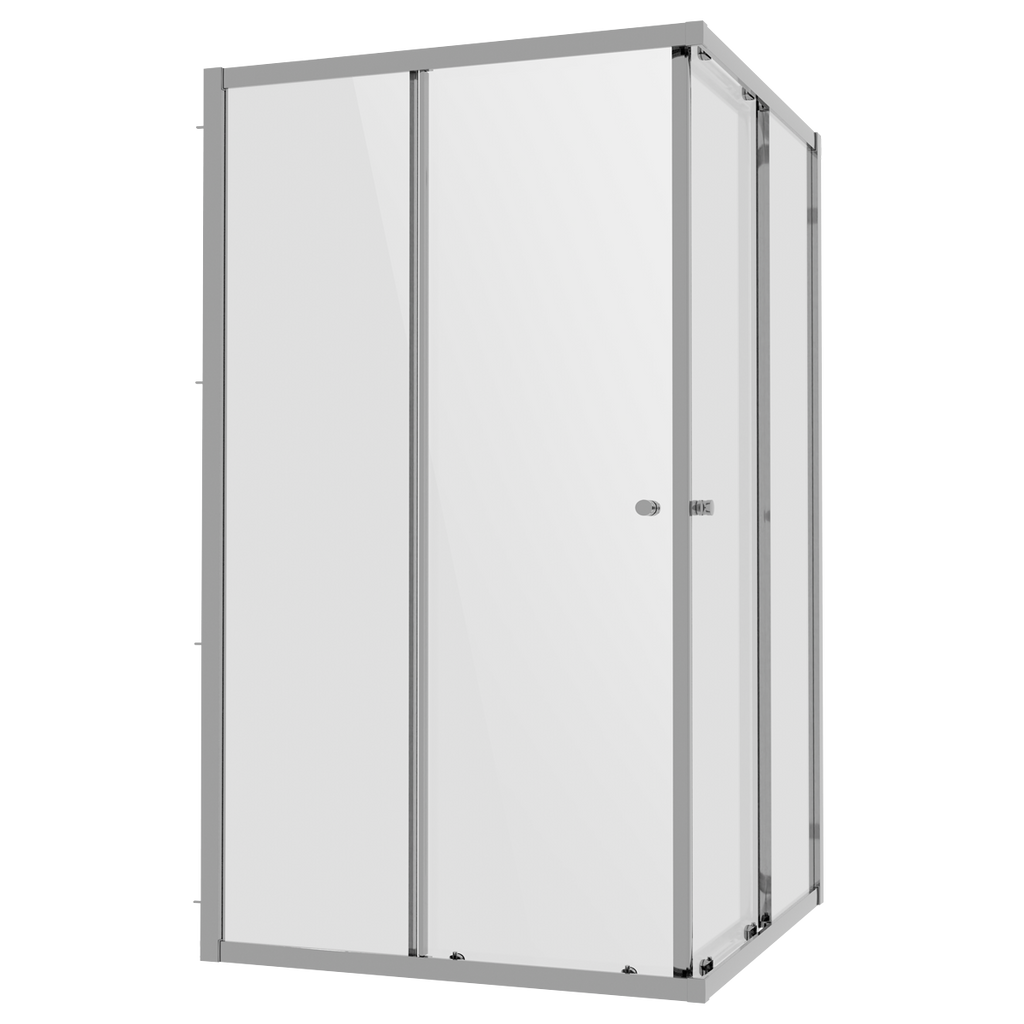 Corner Shower Entry Enclosure 1000 x 800 x 1850mm with 6mm Tempered Glass - Chrome