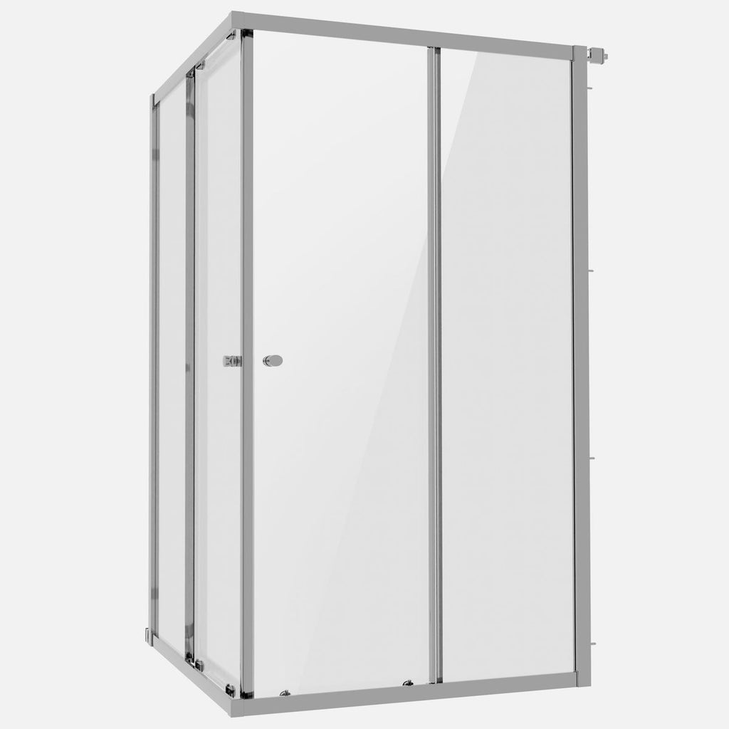 Corner Shower Entry Enclosure 1000 x 800 x 1850mm with 6mm Tempered Glass - Chrome