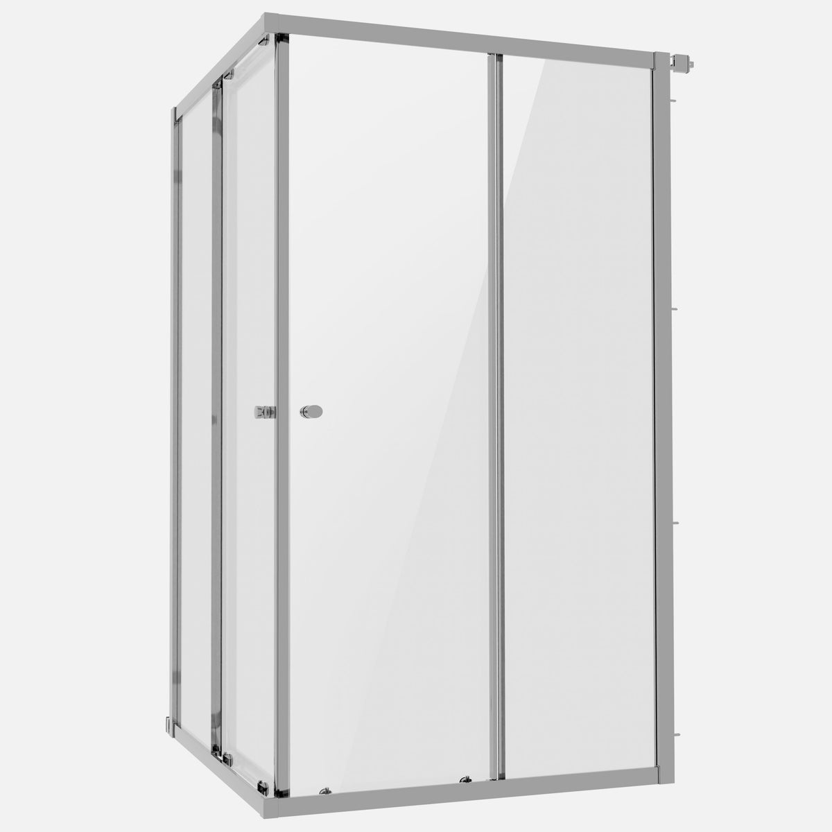 Corner Shower Entry Enclosure 1000 x 800 x 1850mm with 6mm Tempered Glass - Chrome