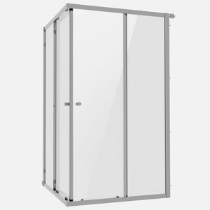 Corner Shower Entry Enclosure 1000 x 800 x 1850mm with 6mm Tempered Glass - Chrome