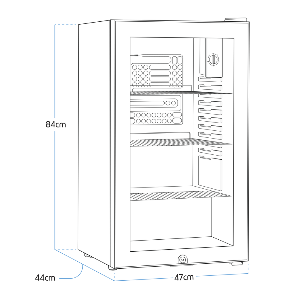 Baridi Drinks, Beer & Wine Fridge, 85L Capacity, Stainless Steel (DH31)