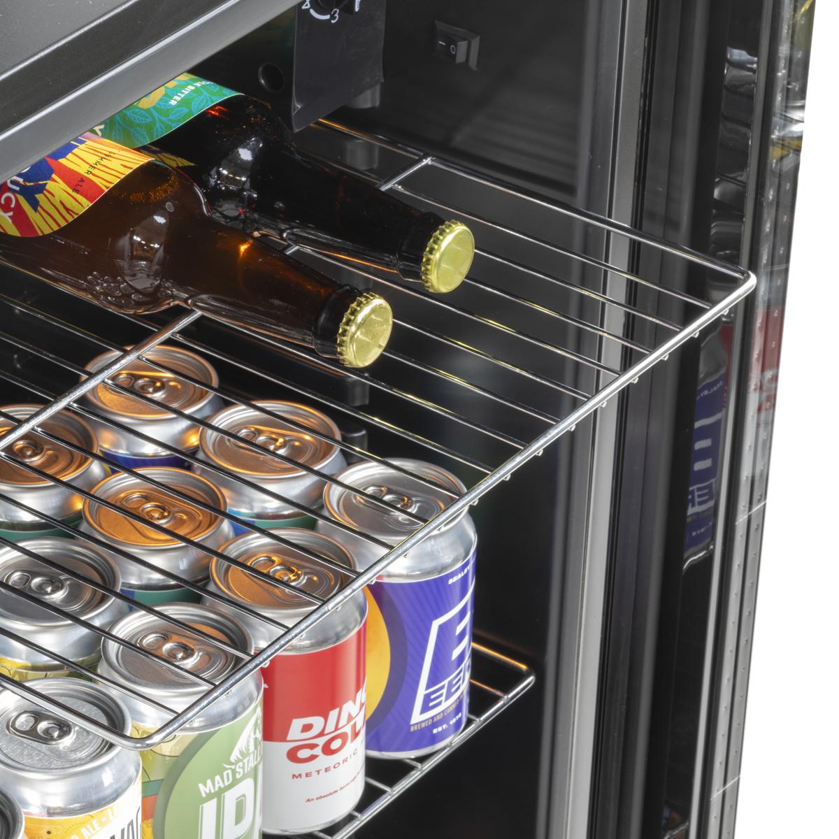 Baridi Drinks, Beer & Wine Fridge, 85L Capacity, Stainless Steel (DH31)