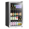 Baridi Drinks, Beer & Wine Fridge, 85L Capacity, Stainless Steel (DH31)