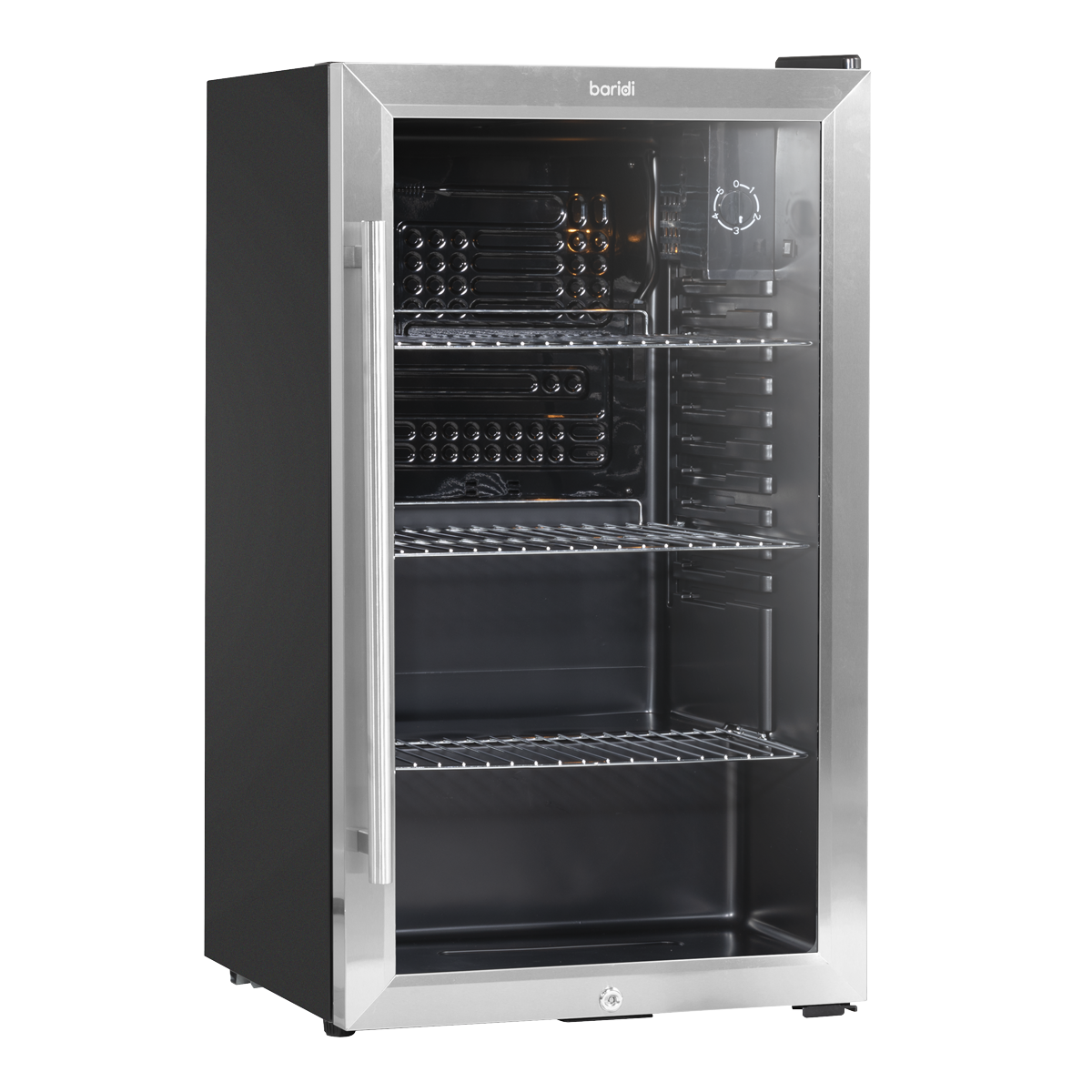 Baridi Drinks, Beer & Wine Fridge, 85L Capacity, Stainless Steel (DH31) (Factory Refurbished A)
