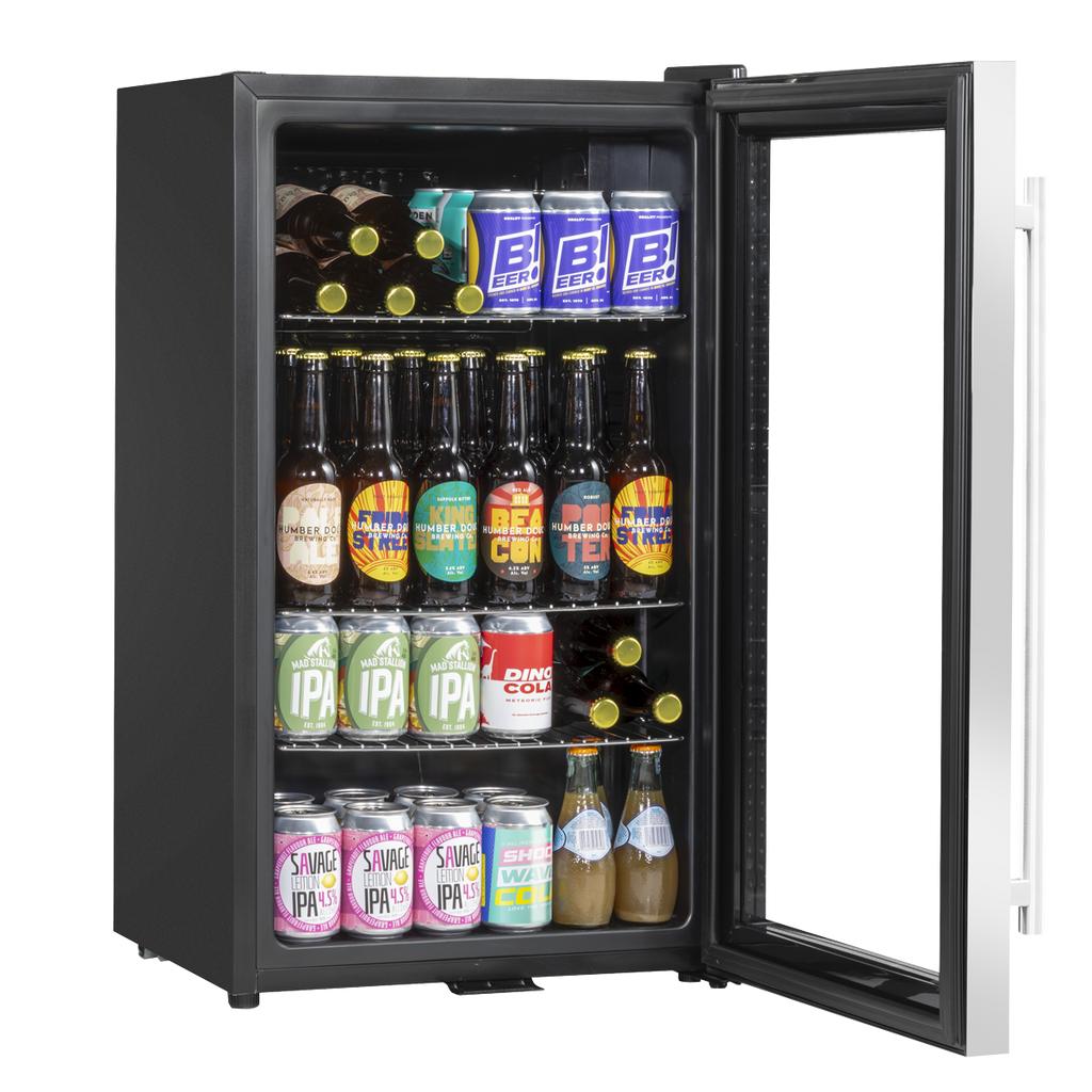 Baridi Drinks, Beer & Wine Fridge, 85L Capacity, Stainless Steel (DH31)