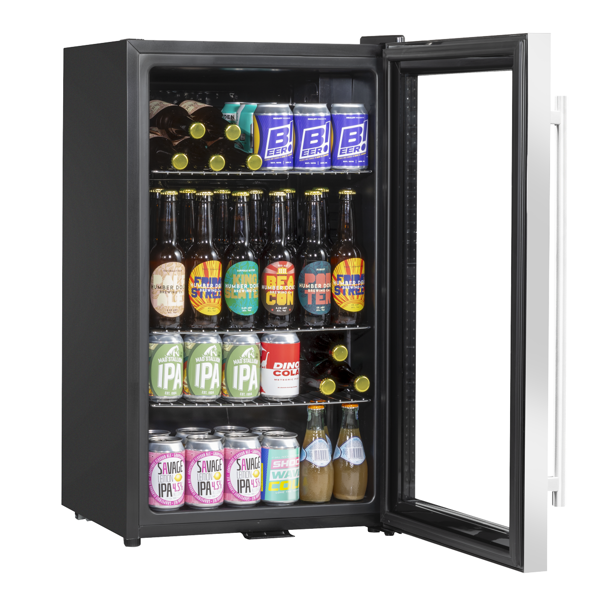 Baridi Drinks, Beer & Wine Fridge, 85L Capacity, Stainless Steel (DH31) (Factory Refurbished A)