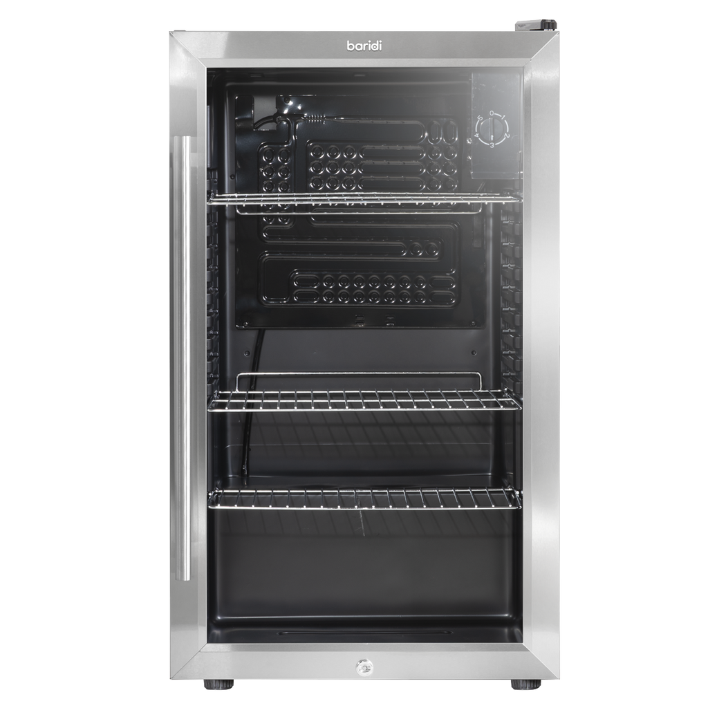 Baridi Drinks, Beer & Wine Fridge, 85L Capacity, Stainless Steel (DH31)