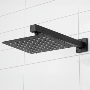 Concealed Thermostatic Shower Set 20 x 20cm Square Head & Hand Shower - Black