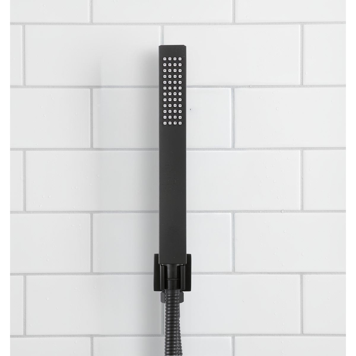 Concealed Thermostatic Shower Set 20 x 20cm Square Head & Hand Shower - Black
