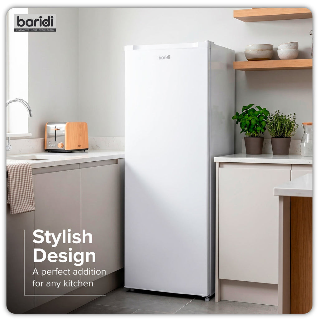 Baridi Freestanding Tall Freezer 177L Capacity – White