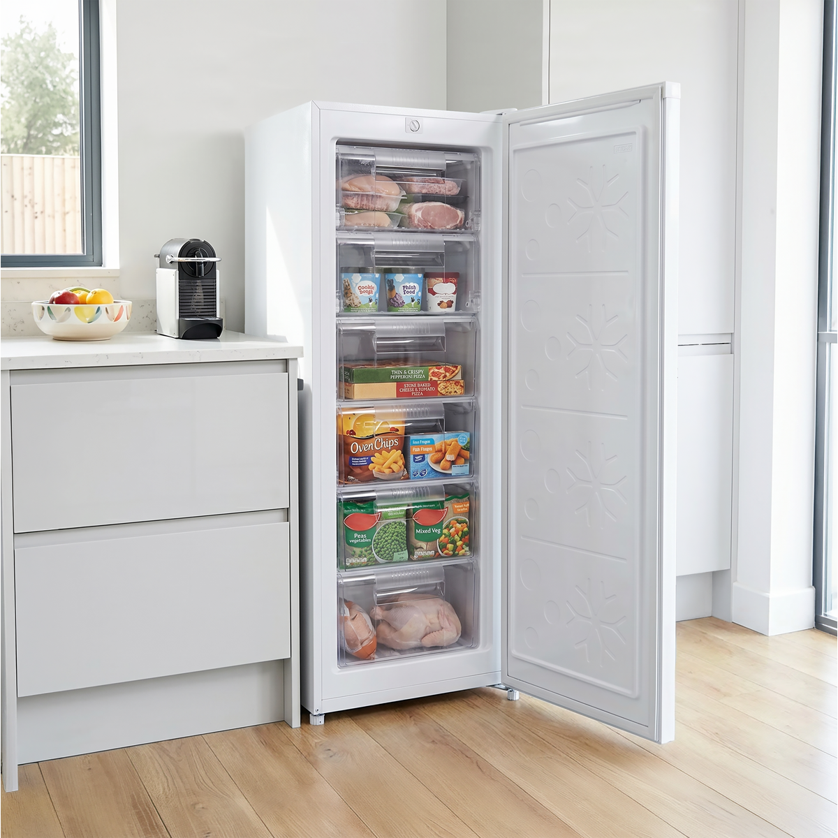 Baridi Freestanding Tall Freezer 177L Capacity – White