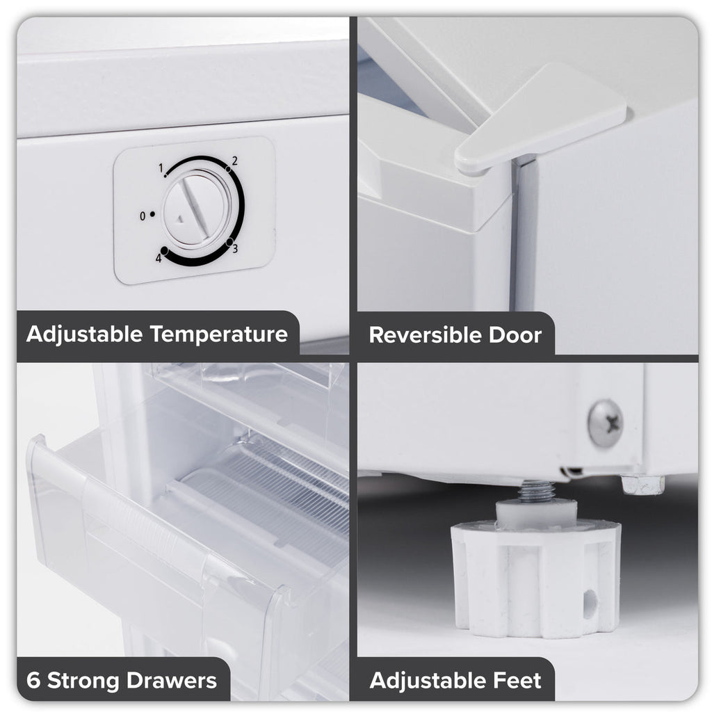 Baridi Freestanding Tall Freezer 177L Capacity – White