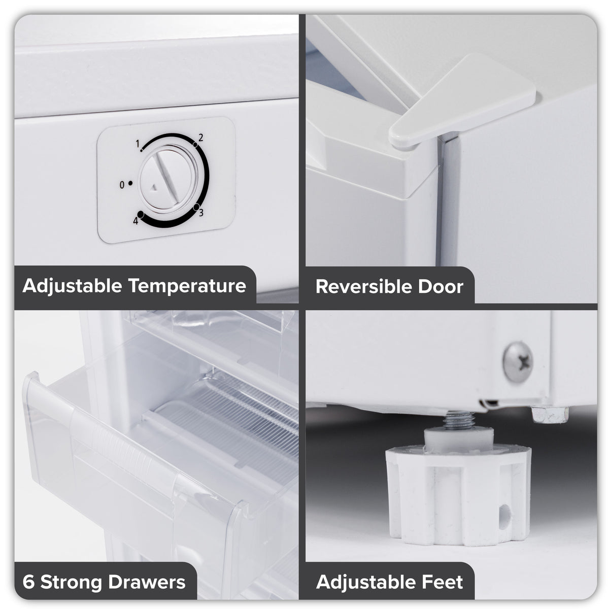 Baridi Freestanding Tall Freezer 177L Capacity – White