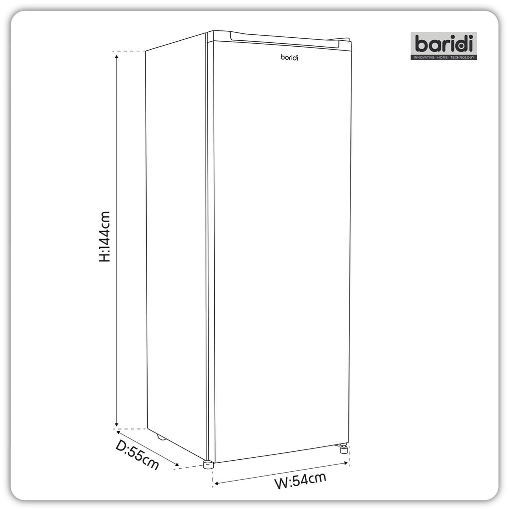 Baridi Freestanding Tall Freezer 177L Capacity