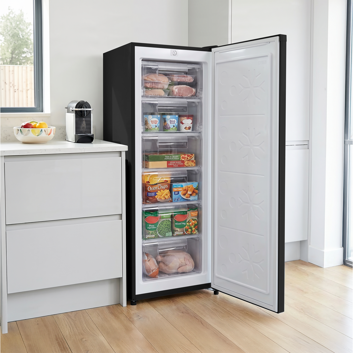 Baridi Freestanding Tall Freezer 177L Capacity – Black