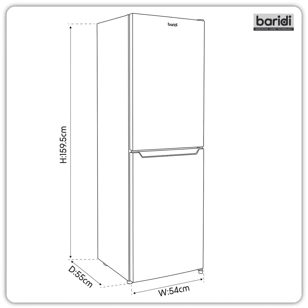 Baridi  60/40 Smart Frost Fridge Freezer 227L Capacity