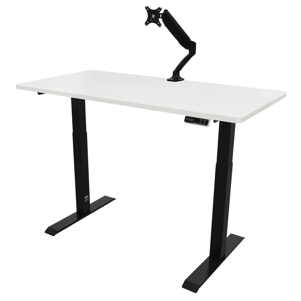 Dellonda White Electric Height Adjustable Standing Desk, 1400 x 700mm Dual Motor 100kg